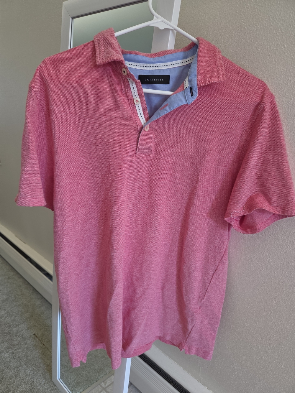 Cortefiel Men's Heather Pink Polo